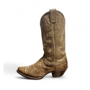 JUSTIN BOOTS Reptile Leather Western Boot Size 7B